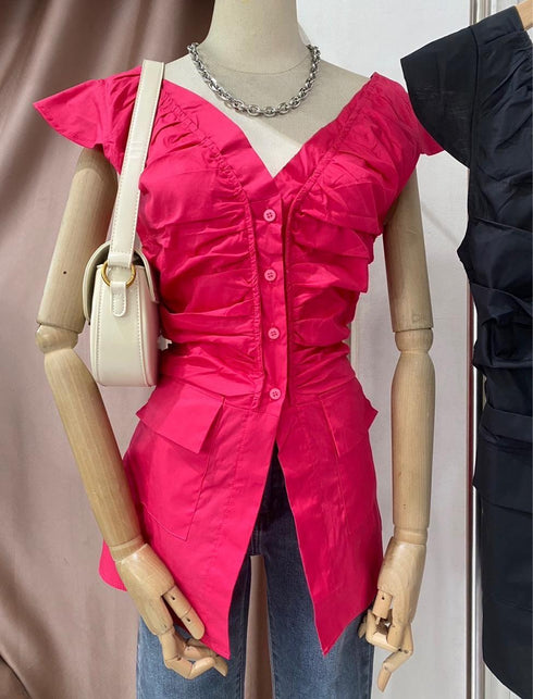 MATINEE Runched Tops With Detachable Strap